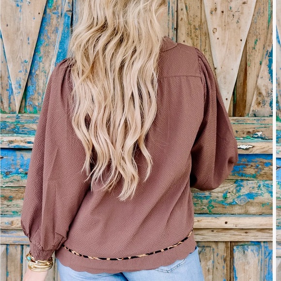 Umgee Tops - Umgee Chocolate Brown Blouse